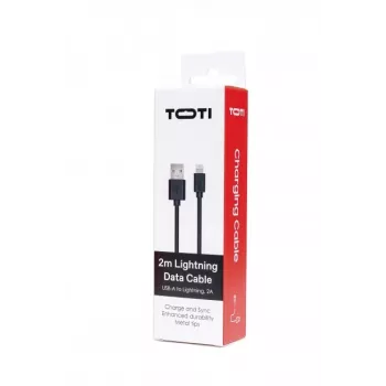 SEEK TOTI USB-A į Lightning, 2m PVC duomenų kabelis 2A (ne-MFI), juodas