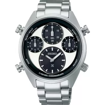 SEIKO SFJ001P1 Vyriškas saulės energijos kvarcinis chronografinis laikrodis 42mm nerūdijantis plienas