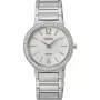 SEIKO SUP467P1 Moteriškas saulės energijos kvarcinis laikrodis 30,5 mm nerūdijančio plieno sidabrinis perlamutras deimantas