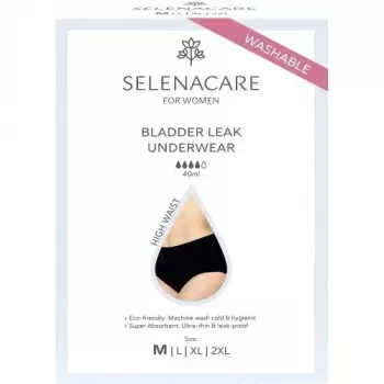 Selenacare Bladderleak Underwear High Waist / M - Daugkartinė šlapimo nelaikymo kelnės, juodos, 1 pakuotė