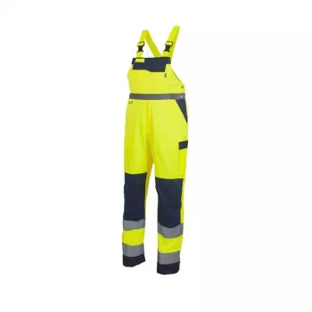 Semi-Combination aukšto matomumo darbo drabužių rinkinys 3 klasė, fluorescencinė geltona / tamsiai mėlyna, dydis M