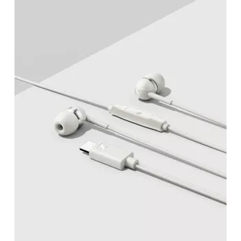 Sennheiser CX 80U laidinės USB-C ausinės su mikrofonu, baltos