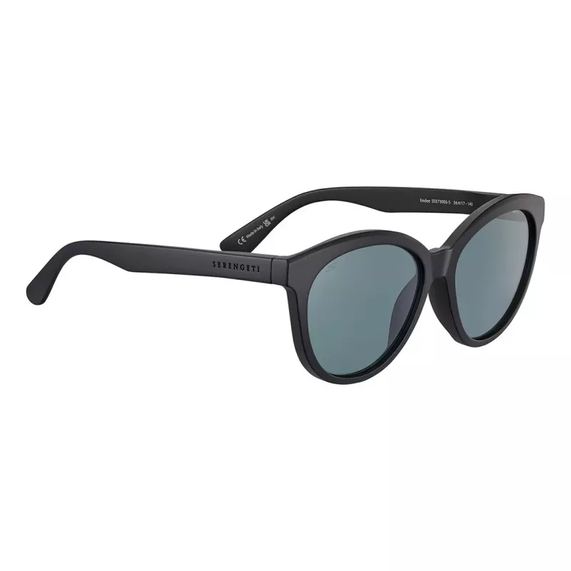 SERENGETI Women SS573003 Akiniai nuo saulės - Fotochrominiai poliarizuoti mineralinio stiklo lęšiai - Juodas acetatinis rėmelis - 56/17/140 mm