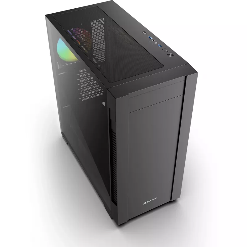 Sharkoon S25-W2 ARGB Black Tempered Glass Midi Tower Case (Model 2026)