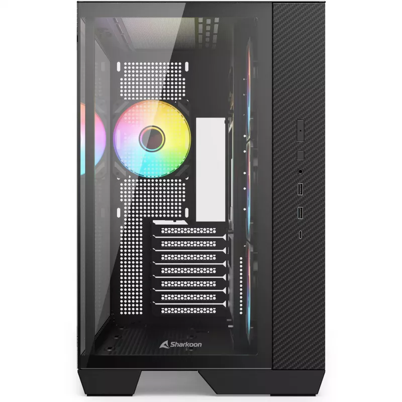 Sharkoon Steel Shark Black Tempered Glass x2 Mid-Tower Case