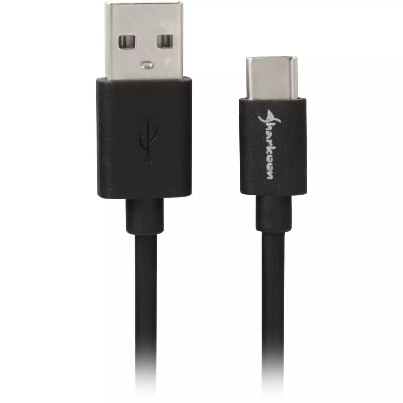 SHARKOON USB 2.0 laidas, USB-A kištukas į USB-C kištuką (juodas, 2 m)