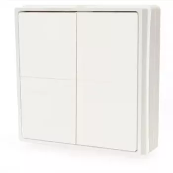 Shelly Blu ZB Wall Switch 4 išmanusis belaidis 4 mygtukų sieninis jungiklis, Zigbee ir Bluetooth, maitinamas baterija, baltas Shelly_B_ZB_WS_4_SA