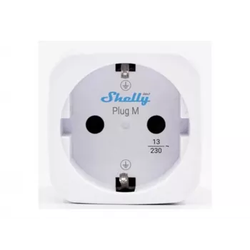 Shelly Plug M Gen3 White 2-Pack – išmanusis kištukas su energijos stebėjimu, 13A, Wi-Fi ir Bluetooth (F tipas)