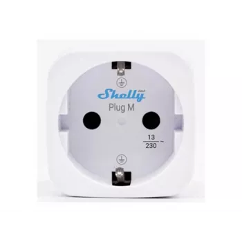 Shelly Plug M Gen3 White 2-Pack – išmanusis kištukas su energijos stebėjimu, 13A, Wi-Fi ir Bluetooth (F tipas)