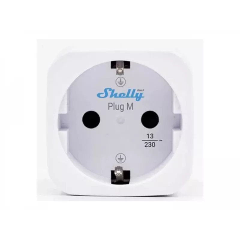 Shelly Plug M Gen3 White 4-Pack Energijos stebėjimo išmanusis kištukas, 13A, Wi-Fi ir Bluetooth