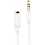 SHIVERPEAKS BASIC-S itin plonas 3,5 mm stereo garso prailginimo kabelis, vyriškas į moterišką, auksuotas, baltas, 1,5 m (BS33982-W)