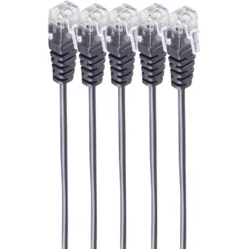 SHIVERPEAKS BASIC-S telefono jungties kabelis, RJ11 į RJ11, apvalus, juodas, lankstus, varinis, 2,0 m, 5 vienetų rinkinys (BS70084-2-SET5)