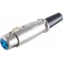 SHIVERPEAKS BASIC-S XLR moteriškas sujungėjas su įtempimo mažinimu, 3 kontaktų, nikeliuotas cinko liejimas, litavimo prijungimas, BS55020