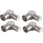 SHIVERPEAKS BS15-300514 5 vnt. F-Quick stačiu kampu F tipo adapteris, vyriškas į moterišką, 75 omų, nikeliuotas žalvaris