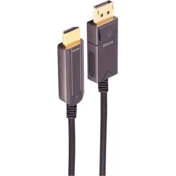 SHIVERPEAKS BS30-20485 Aktyvusis optinis DisplayPort į HDMI adapterio kabelis, 4K60, 30m, juodas