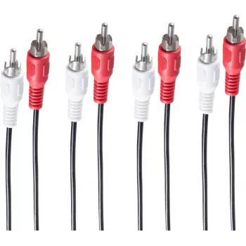 SHIVERPEAKS BS40112 4 kanalų RCA garso kabelis, 1,5 m, auksuoti kontaktai, juodas