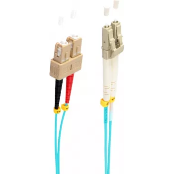 SHIVERPEAKS BS77955/3 OM3 daugiamodis šviesolaidinis pataisos kabelis LC į SC dvigubas 5m aqua LSZH