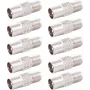 SHIVERPEAKS BS85322-SET10 IEC kištukas į F lizdą koaksialinis adapteris, 10 vnt., sidabrinis