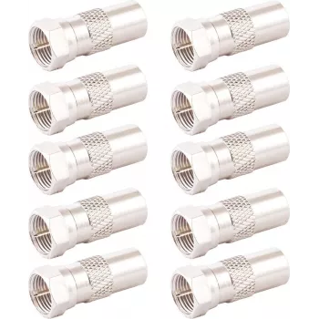 SHIVERPEAKS IEC vyriškas į F moteriškas adapteris, 10 vnt. rinkinys, 75 omų, nikeliuotas BS85323-SET10
