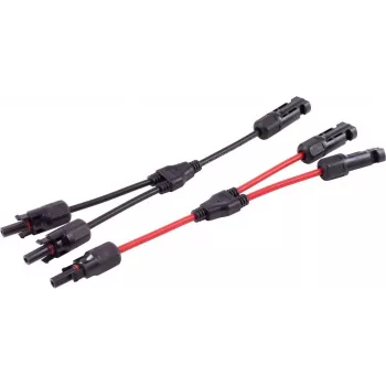 SHIVERPEAKS PV4 T-Adapterio kabelių rinkinys, 2-to-1, 4 mm², raudonas/juodas, 30 cm (BS02-21022)