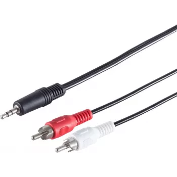 SHIVERPEAKS S-Conn 3,5 mm į 2x RCA garso kabelis 2,5 m juodas raudonas baltas (30832-2.5)