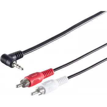 SHIVERPEAKS S/CONN maximum connectivity 3,5 mm stereo kampinis jack – 2 RCA audio kabelis, 1,5 m, auksuoti kontaktai, dvigubas ekranavimas 30842