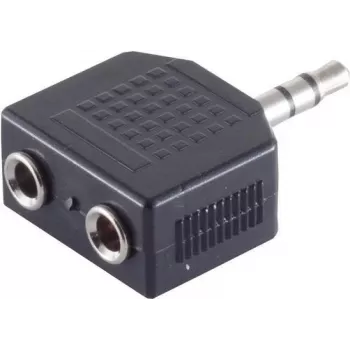 ShiverPeaks S/CONN maximum connectivity 3,5 mm stereo jack adapteris-skirstytuvas, 1 vyriškas į 2 moteriškus, nikeliuotas, juodas (57080)