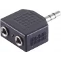 ShiverPeaks S/CONN maximum connectivity 3,5 mm stereo jack adapteris-skirstytuvas, 1 vyriškas į 2 moteriškus, nikeliuotas, juodas (57080)