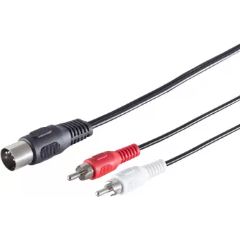 SHIVERPEAKS S/CONN maximum connectivity DIN 5-Pin Male to 2x RCA Male garso adapterio kabelis, 1,5 m, juodas 10302