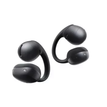 Shokz OpenDots Air atviro ausies kanalo belaidės ausinės su Bluetooth 5.2, 27,5 h baterija, IP54, juodos