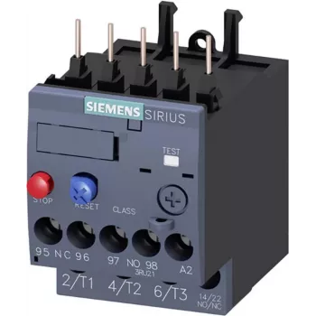 Siemens 3RU2116-4AB0 šiluminė perkrovos relė, 1,1-1,6 A, 10 klasė, S00, varžtiniai gnybtai, 1NO+1NC