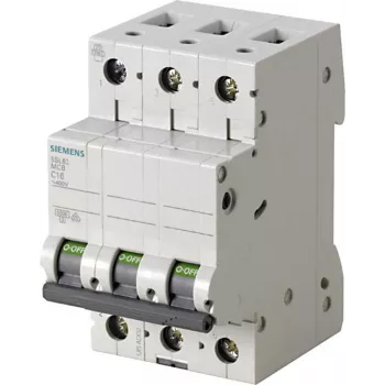 Siemens 5SL6340-7 3 polių 40 A 400 V C charakteristikos automatinis miniatiūrinis jungiklis, 6 kA pertraukimo galia, DIN bėgio montavimas