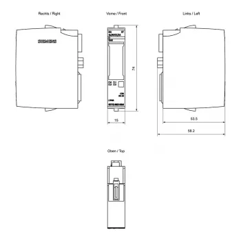 SIEMENS SIMATIC ET 200SP Skaitmeninės išvesties modulis DQ 4x24VDC/2A ST (6ES7132-6BD21-0BA0)