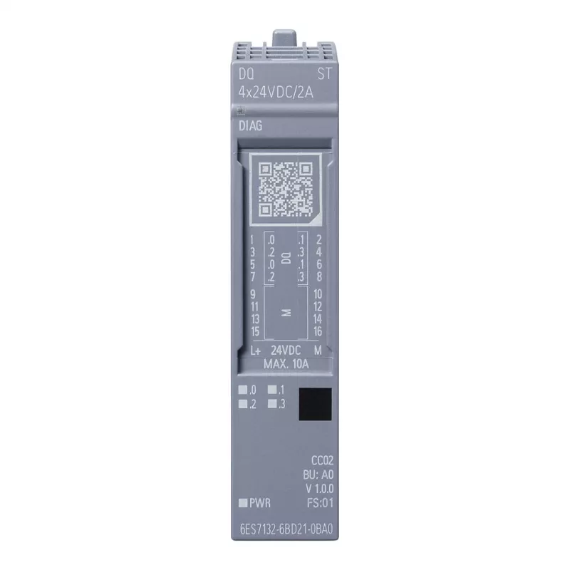 SIEMENS SIMATIC ET 200SP Skaitmeninės išvesties modulis DQ 4x24VDC/2A ST (6ES7132-6BD21-0BA0)