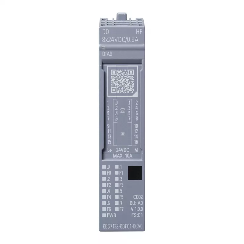 Siemens SIMATIC ET 200SP skaitmeninių išėjimų modulis DQ 8x24VDC 6ES7132-6BF01-0CA0