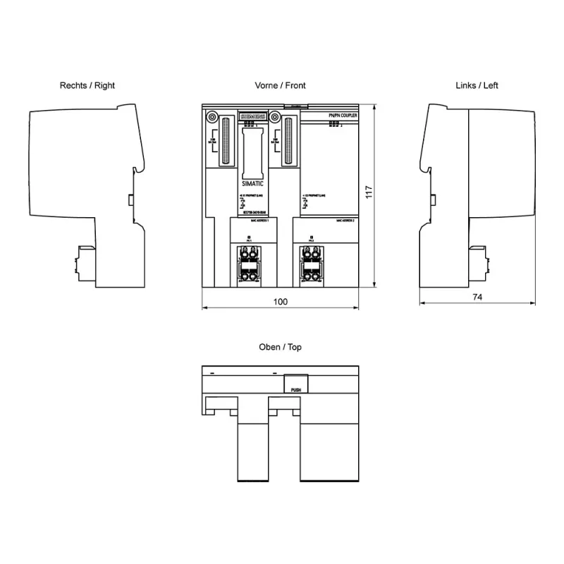 SIEMENS SIMATIC PN/PN Coupler 6ES7158-3AD10-0XA0 | PROFINET IO Coupler for Network Linking