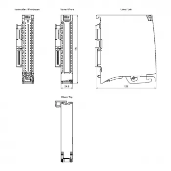 Siemens SIMATIC S7-1500 skaitmeninių įėjimų modulis DI 16 x 24V DC, 16 kanalų, 3 tipas, diagnostika, izochroninis režimas