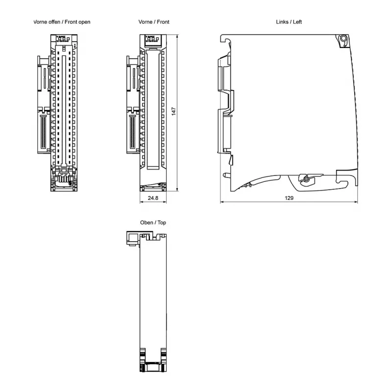Siemens SIMATIC S7-1500 skaitmeninių įėjimų modulis DI 16 x 24V DC, 16 kanalų, 3 tipas, diagnostika, izochroninis režimas