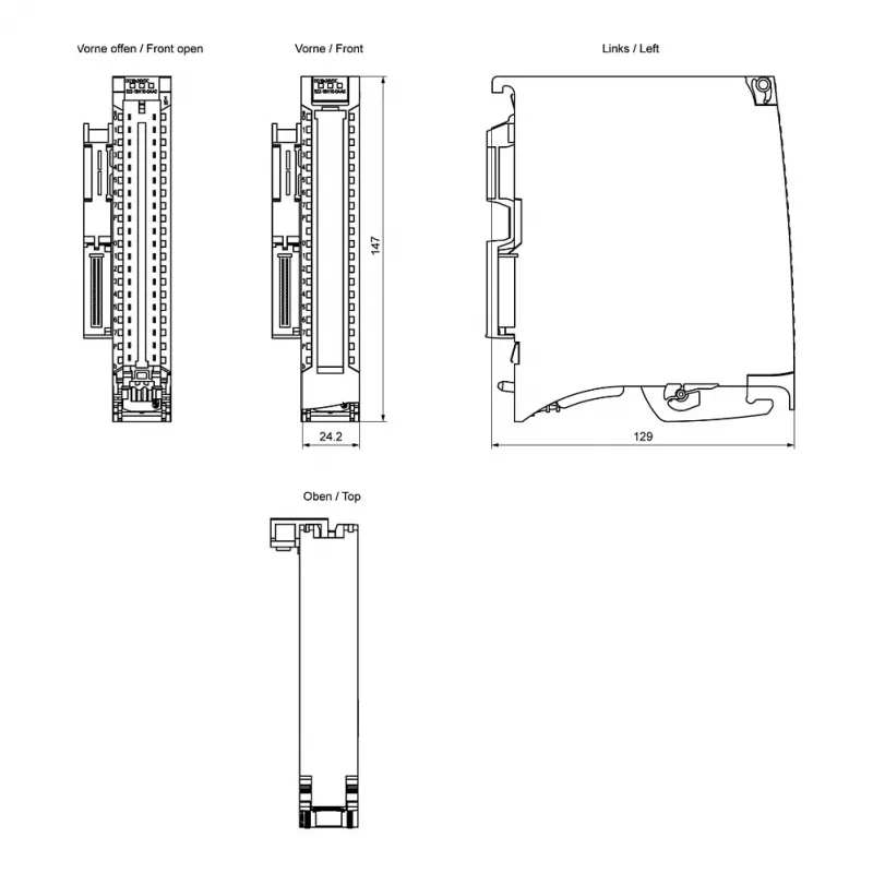 Siemens SIMATIC S7-1500 skaitmeninių išėjimų modulis DQ 16x24VDC/0.5A (6ES7522-1BH10-0AA0)
