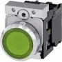 Siemens SIRIUS ACT 3SU1152-0AB40-1BA0 mygtukas, plokščias aktuatorius, žalias, metalinis blizgus priekinis žiedas, 22mm, 1NO, varžtiniai gnybtai, IP66/67/69K