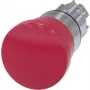 Siemens SIRIUS ACT avarinio sustabdymo mygtukas, grybo formos galvutė, atitraukiamas atleidimas, metalinis priekinis žiedas, raudonas, 22mm montavimas, 3SU1050-1HA20-0AA0