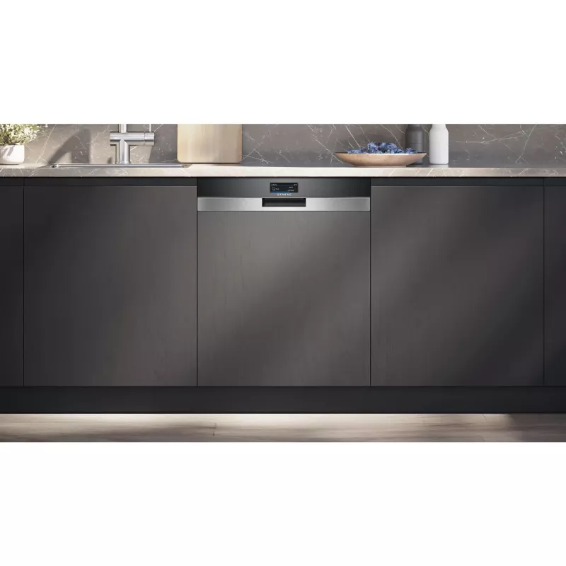 SIEMENS SN57TS00CE iQ700 Fully Integrated Dishwasher (Stainless Steel Brushed/Black, 60 cm, Home Connect)