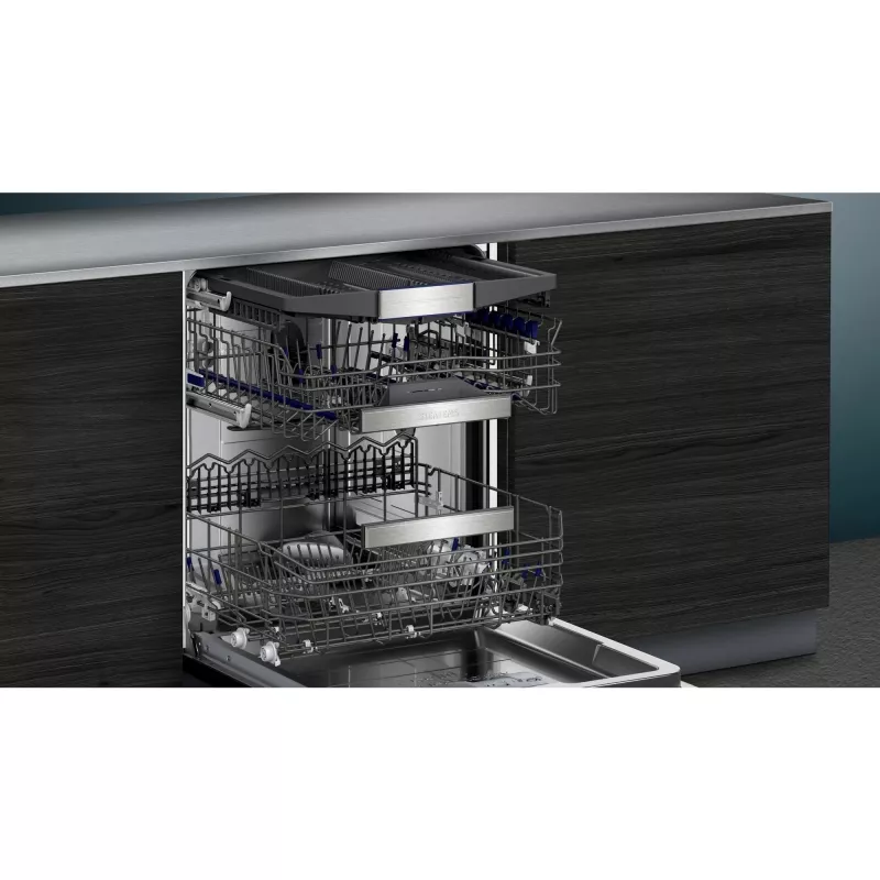 SIEMENS SN57TS00CE iQ700 Fully Integrated Dishwasher (Stainless Steel Brushed/Black, 60 cm, Home Connect)