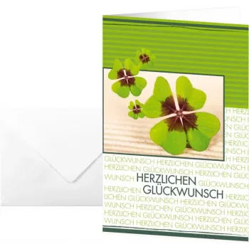 Sigel Design Folding Cards DS004 Fortune - blizgūs sveikinimo atvirukai su vokais, 170 x 230 mm, 220 g/m², 10 atvirukų