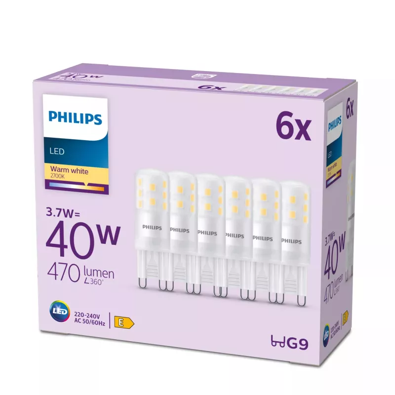 Signify Philips LED kapsulinė lempa G9 3.7W 40W atitikmuo šilta balta matinė