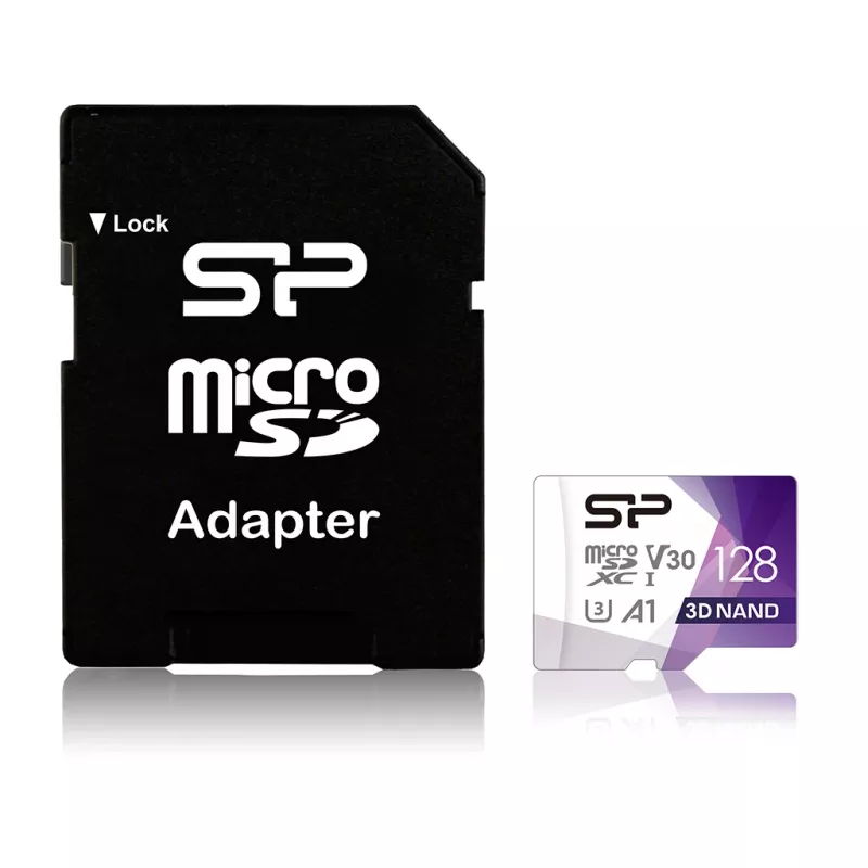 Silicon Power 128GB Superior Pro microSDXC UHS-I U3 V30 A1 atminties kortelė su SD adapteriu