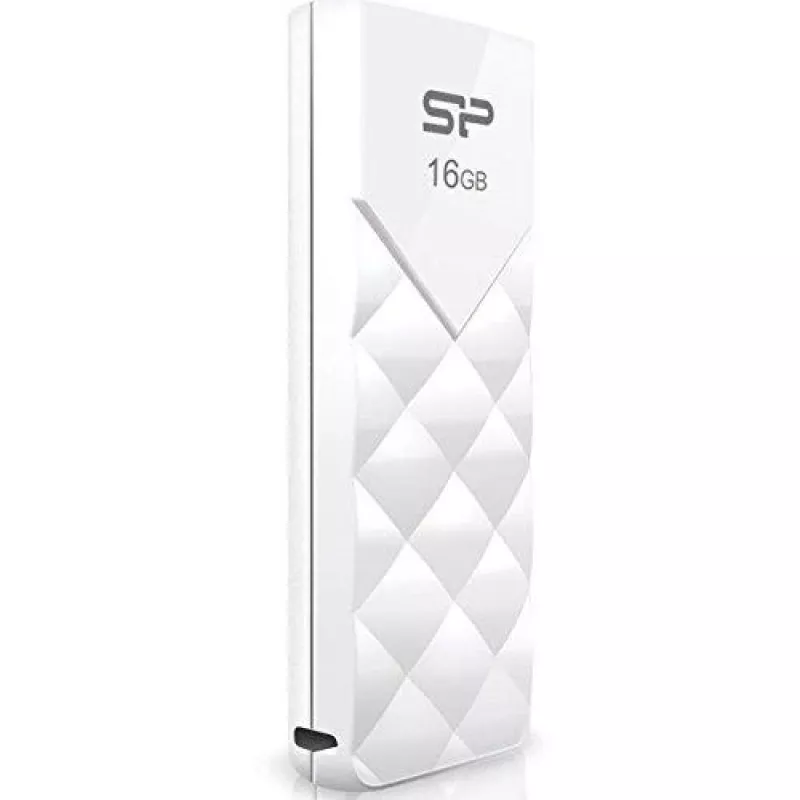 Silicon Power 16GB USB 2.0 atmintukas, įtraukiamas be dangtelio, baltas