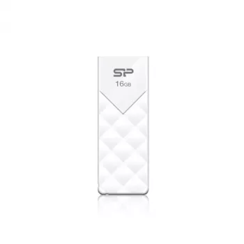 Silicon Power 16GB USB 2.0 atmintukas, įtraukiamas be dangtelio, baltas