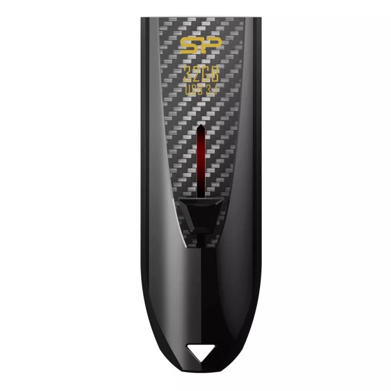 Silicon Power Blaze B25 32GB USB 3.2 Gen 1 Flash Drive, ištraukiama jungtis, juoda