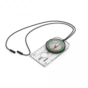 Silva Ranger Compass - Veidrodinis taikymo kompasas su deklinacijos reguliavimu, švytinčiais ženklais, didinamuoju stiklu, IPX8 vandeniui atsparus, juodas